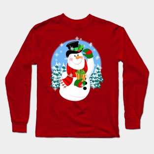 seasons greetings snowman Long Sleeve T-Shirt